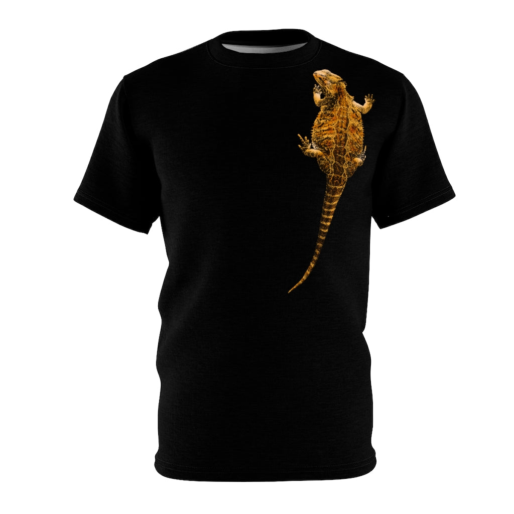 Unisex AOP Cut & Sew Tee -  Bearded Dragon on front