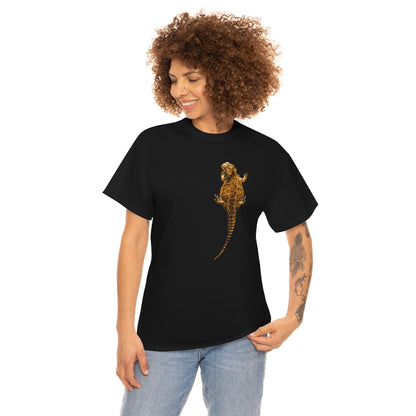 Unisex Heavy Cotton Tee -  Bearded Dragon on Low Front