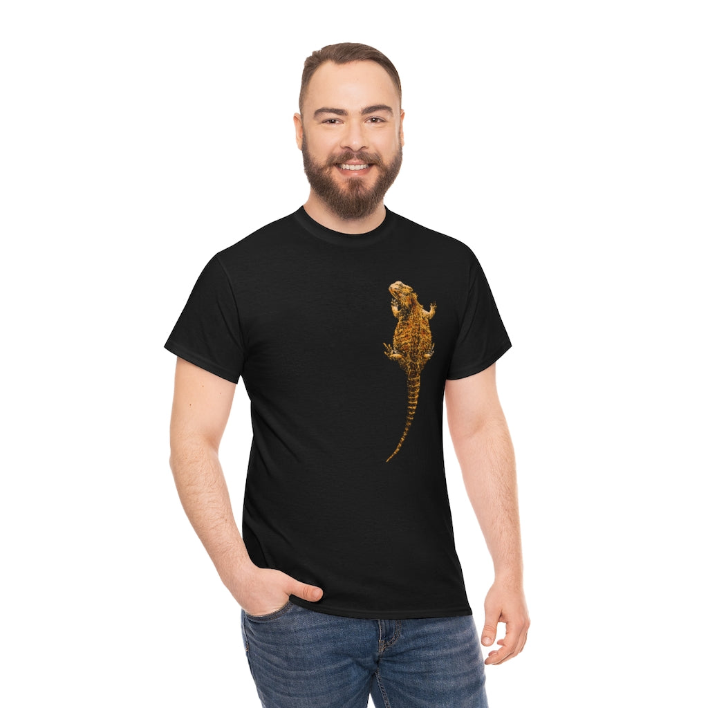 Unisex Heavy Cotton Tee -  Bearded Dragon on Low Front