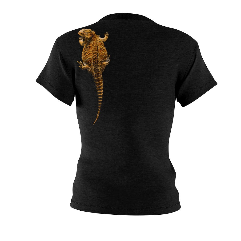 Women's AOP Cut & Sew Tee - Bearded Dragon on back shoulder