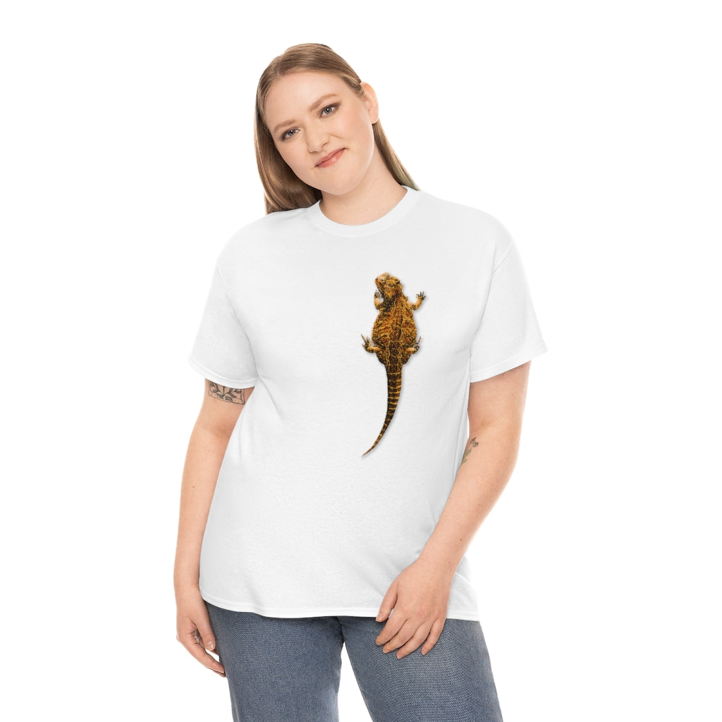 Unisex Heavy Cotton Tee -  Bearded Dragon on Low Front