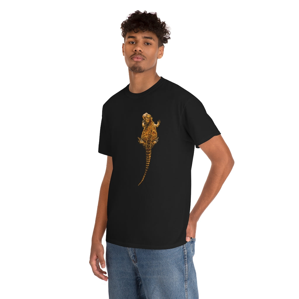 Unisex Heavy Cotton Tee -  Bearded Dragon on Low Front