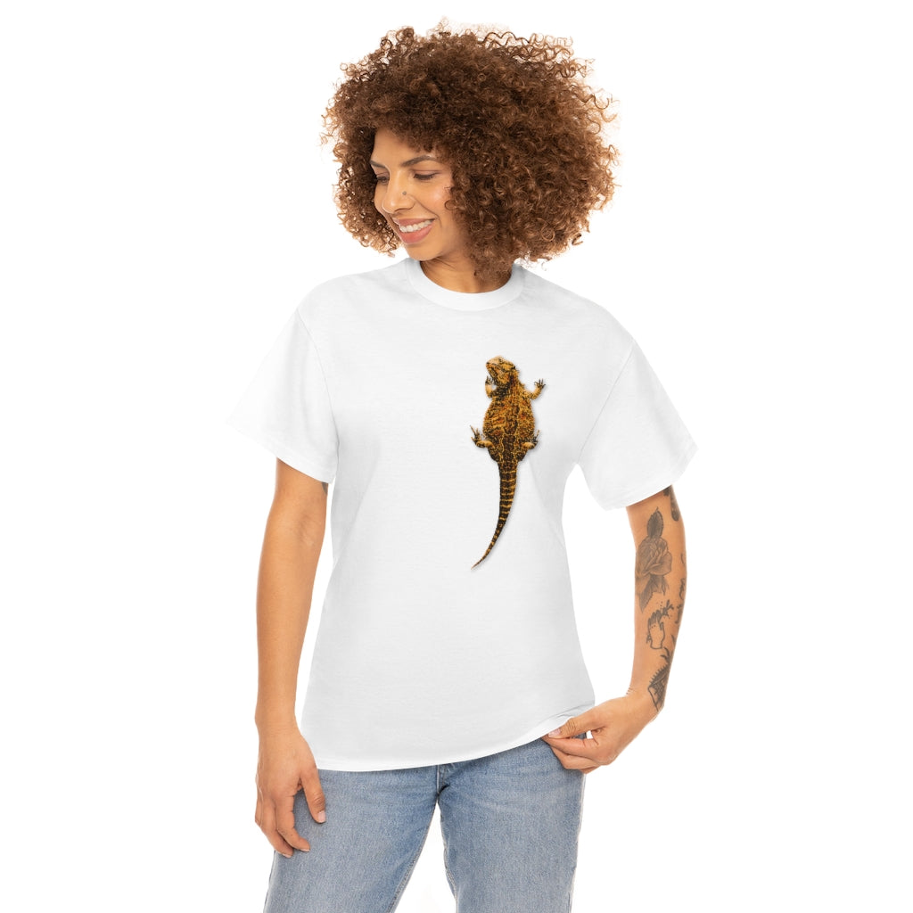 Unisex Heavy Cotton Tee -  Bearded Dragon on Low Front