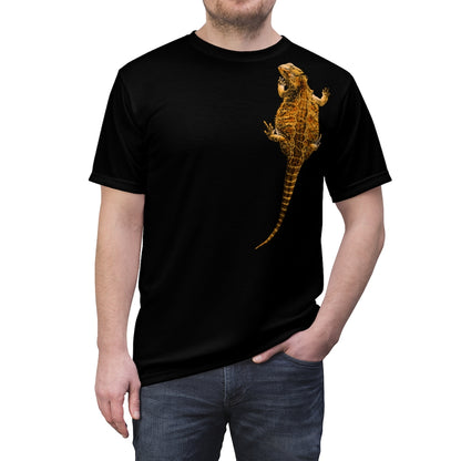 Unisex AOP Cut & Sew Tee -  Bearded Dragon on front