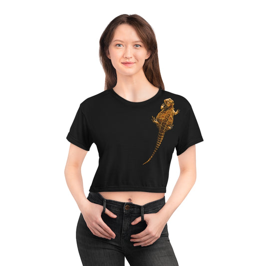 AOP Crop Tee -  Bearded Dragon on front