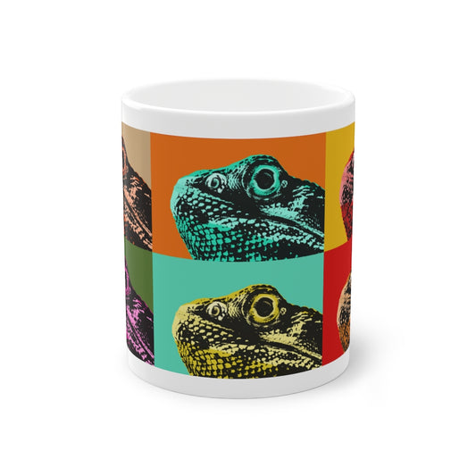 Standard Mug, 11oz -  Retro Popart Bearded Dragon