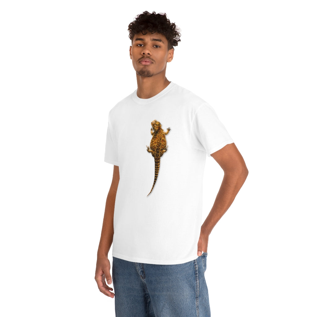 Unisex Heavy Cotton Tee -  Bearded Dragon on Low Front