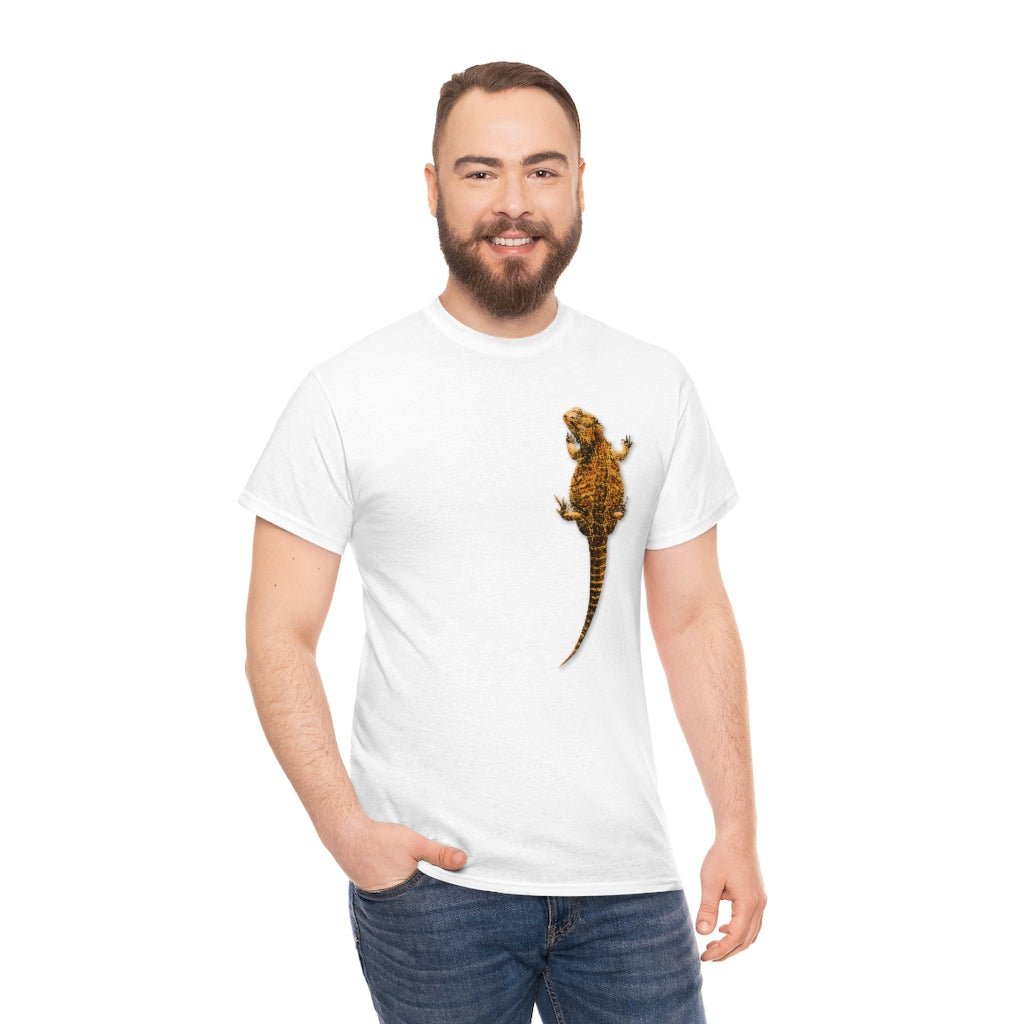 Unisex Heavy Cotton Tee -  Bearded Dragon on Low Front