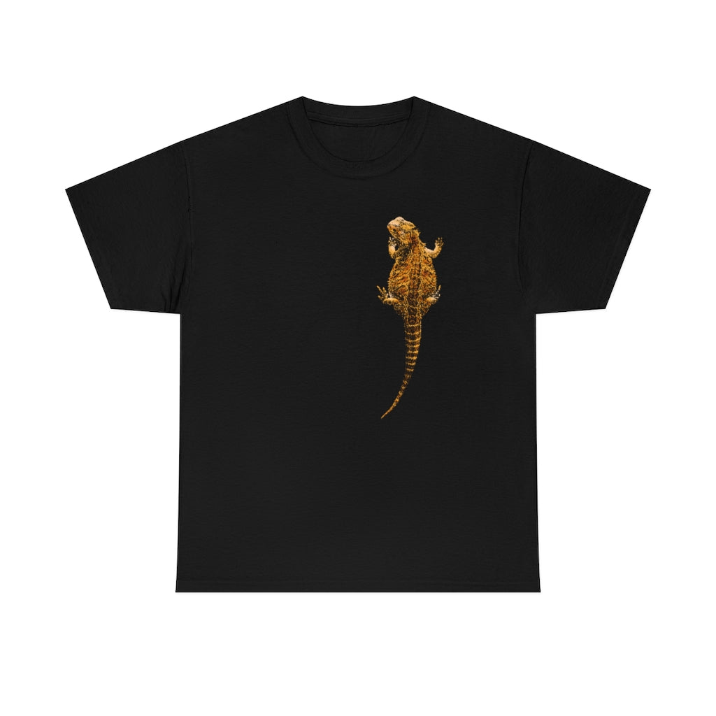 Unisex Heavy Cotton Tee -  Bearded Dragon on Low Front