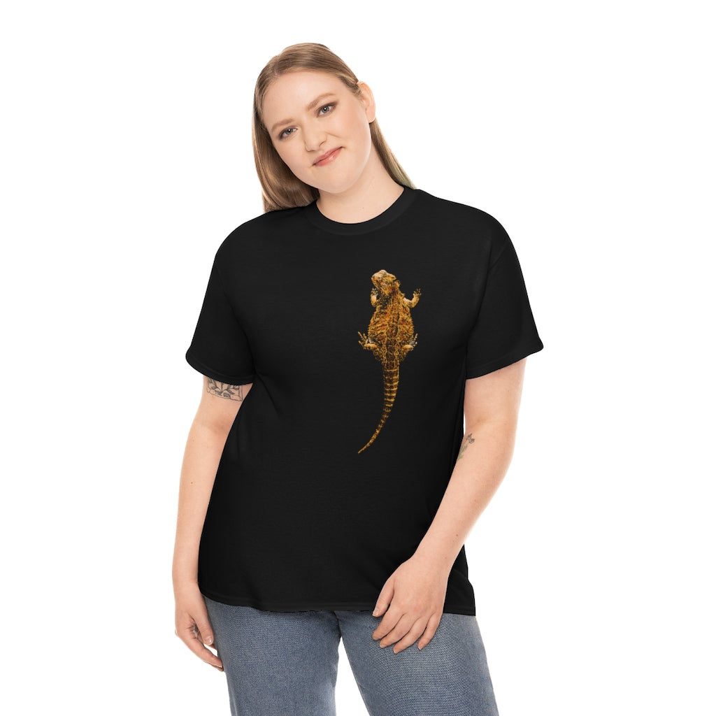 Unisex Heavy Cotton Tee -  Bearded Dragon on Low Front