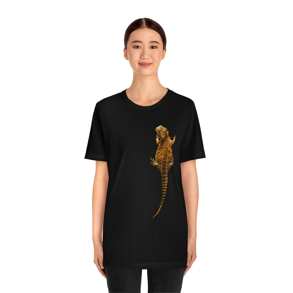 Unisex Jersey Short Sleeve Tee -  Bearded Dragon on Low Front