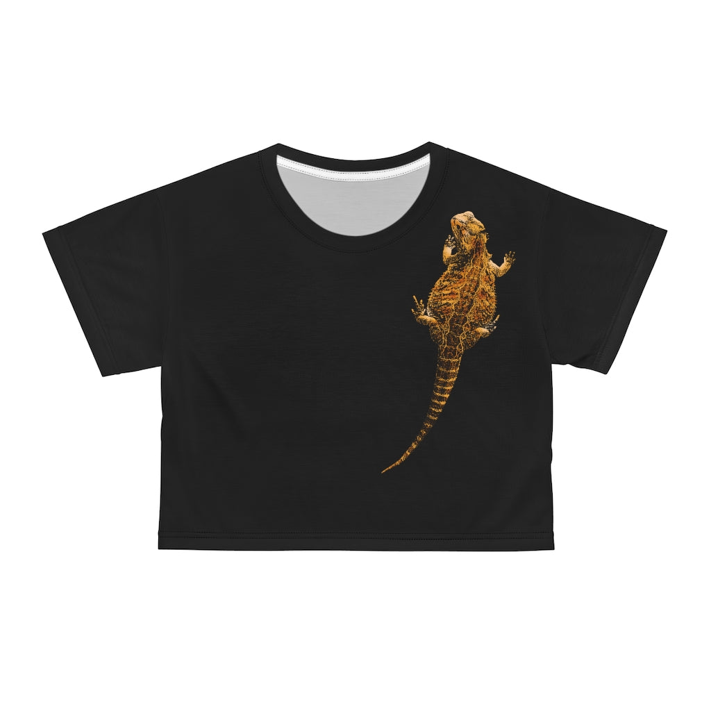 AOP Crop Tee -  Bearded Dragon on front