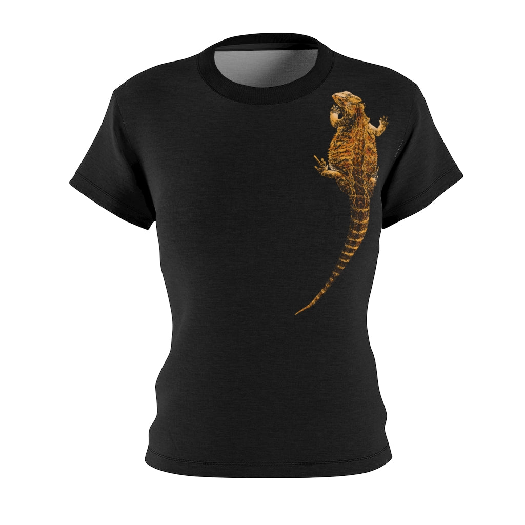 Women's AOP Cut & Sew Tee -  Bearded Dragon on front